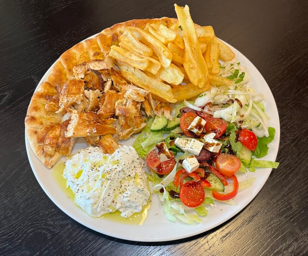 Kana Gyros annos ranskalaisilla